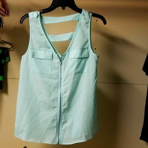 Mint Green Sleeveless Blouse